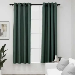 vidaXL Rideaux occultants Aspect lin avec œillets 2 pcs 140x175cm