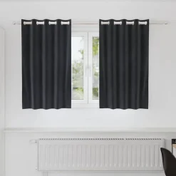 Décorations-vidaXL Rideaux occultants 2 pcs 140 x 140 cm Velours Gris foncé