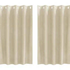 Décorations-vidaXL Rideaux occultants 2 pcs Crème 140 x 140 cm Velours Crème