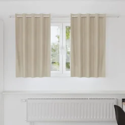 Décorations-vidaXL Rideaux occultants 2 pcs Crème 140 x 140 cm Velours Cr&egrave;me