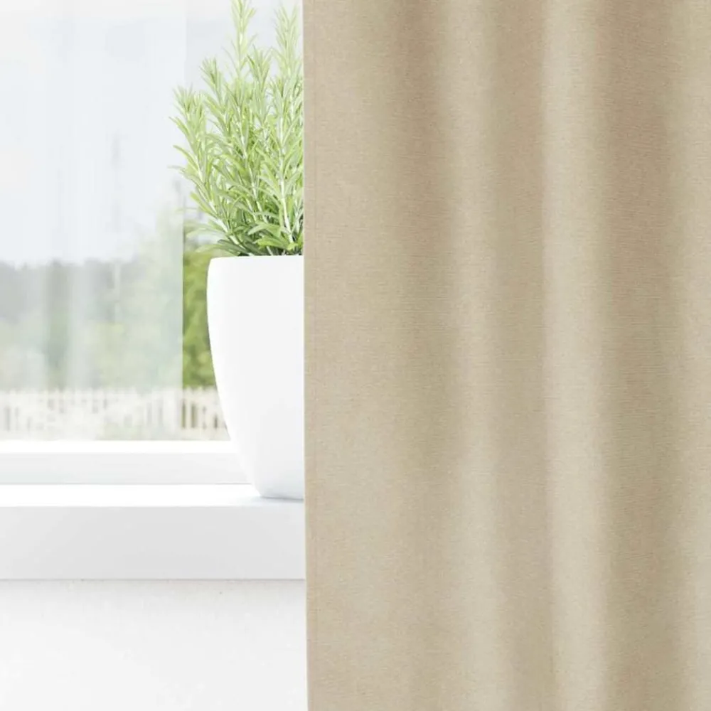 Décorations-vidaXL Rideaux occultants 2 pcs Crème 140 x 140 cm Velours Crème