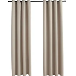 vidaXL Rideaux occultants avec anneaux en métal 2 pcs 140x175 cm