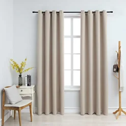 vidaXL Rideaux occultants avec anneaux en métal 2 pcs 140x175 cm