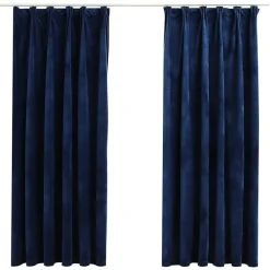 vidaXL Rideaux occultants et crochet 2pcs Velours 140x175cm