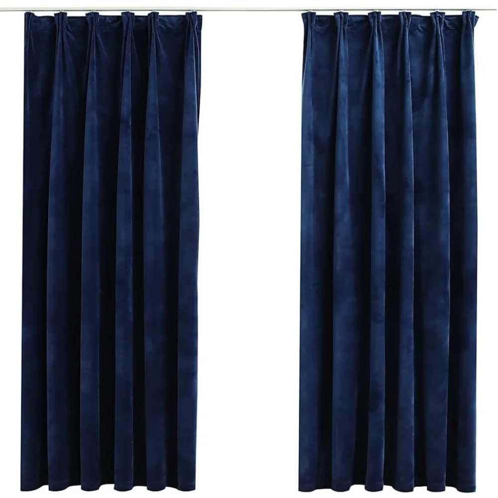 vidaXL Rideaux occultants et crochet 2pcs Velours 140x175cm