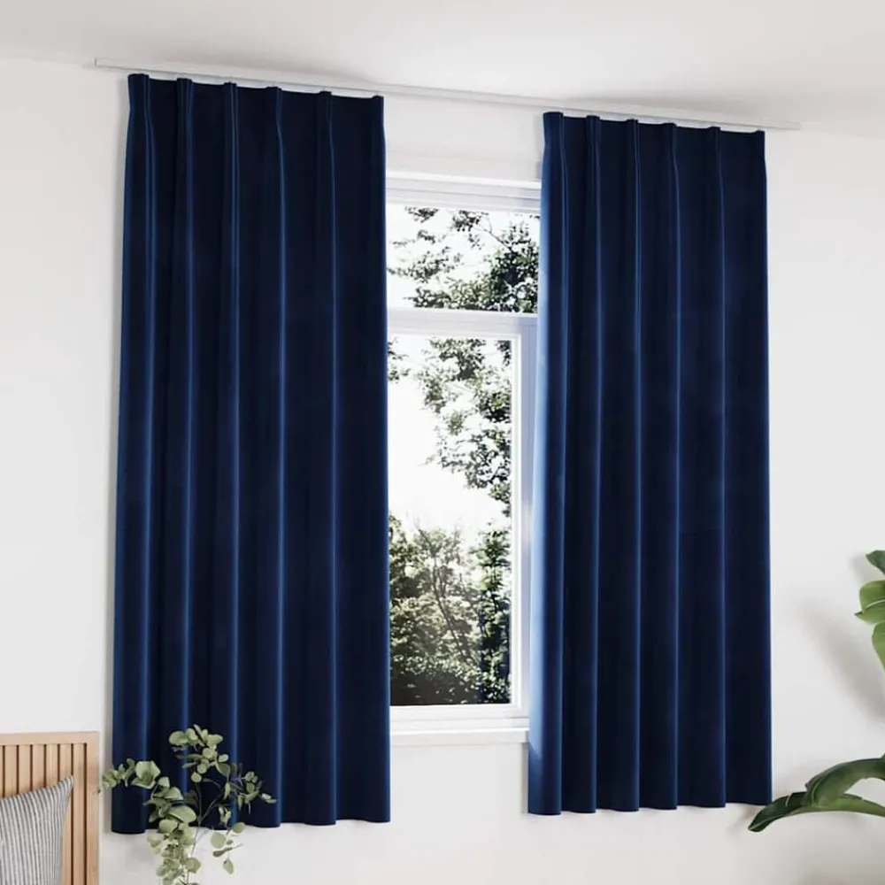 vidaXL Rideaux occultants et crochet 2pcs Velours 140x175cm