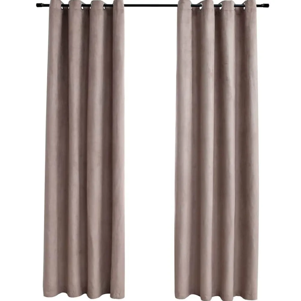 vidaXL Rideaux occultants avec anneaux en métal 2 pcs 140x175 cm