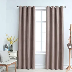 vidaXL Rideaux occultants avec anneaux en métal 2 pcs 140x175 cm