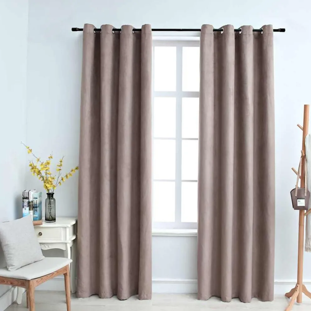 vidaXL Rideaux occultants avec anneaux en métal 2 pcs 140x175 cm