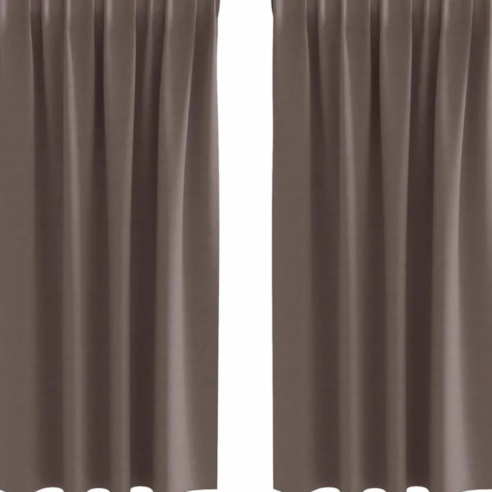 Décorations-vidaXL Rideaux occultants avec anneaux 2 pcs 175 x 140 cm Marron foncé