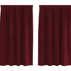 Décorations-vidaXL Rideaux occultants 2 pcs Bordeaux 140 x 140 cm Velours Rouge bordeaux