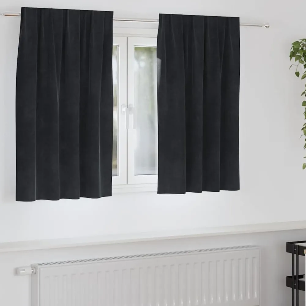 vidaXL Rideaux occultants 2 pcs 140 x 140 cm Velours