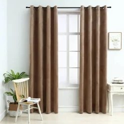 vidaXL Rideaux occultants avec anneaux 2 pcs Velours 140x175 cm