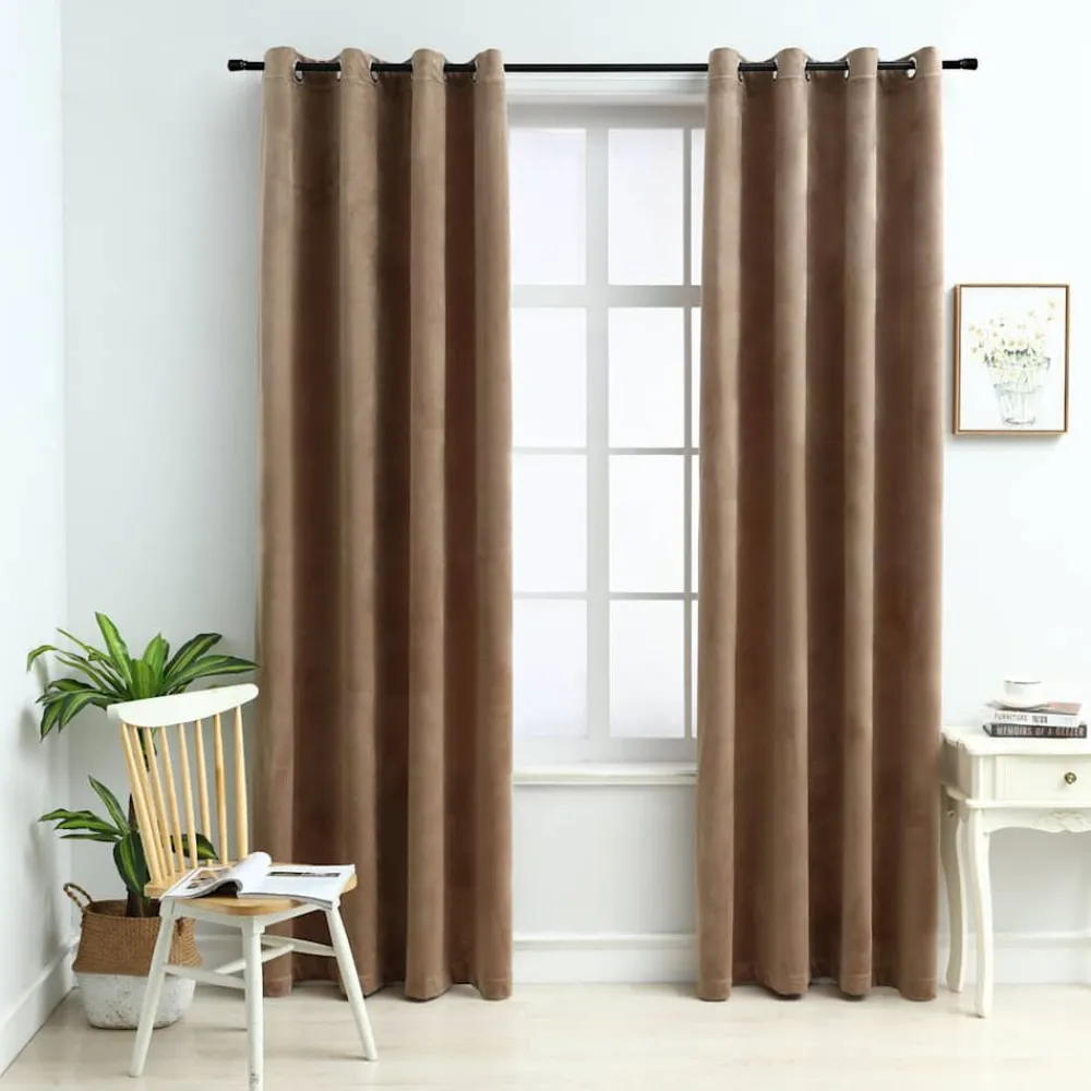vidaXL Rideaux occultants avec anneaux 2 pcs Velours 140x175 cm