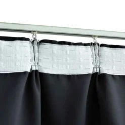 Décorations-vidaXL Rideaux occultants avec crochets 2 pcs 140x175 cm Noir