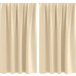 Décorations-vidaXL Rideaux occultants avec anneaux 2 pcs Crème 140 x 140 cm Crème
