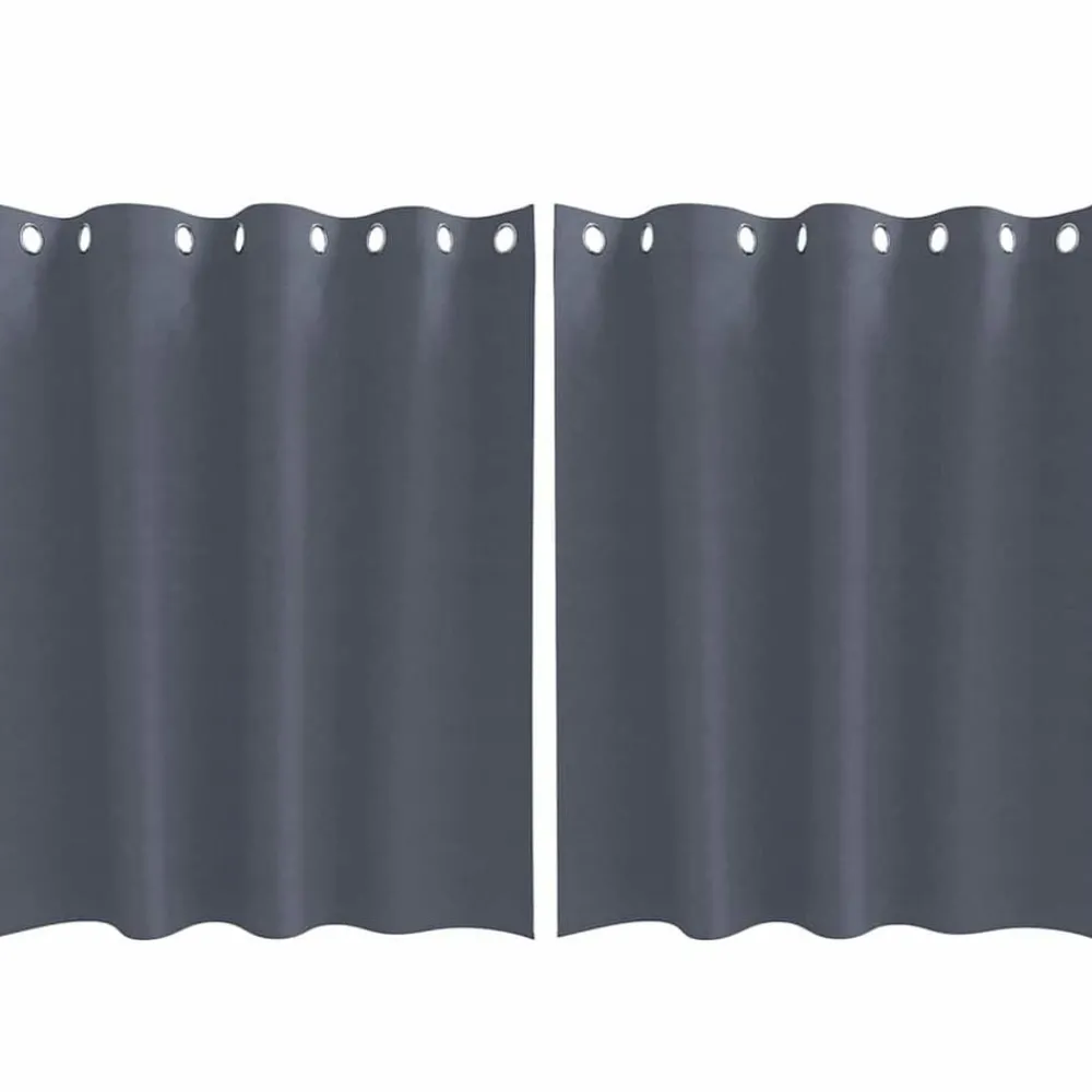 Décorations-vidaXL Rideaux occultants avec anneaux 2 pcs 140 x 140 cm Anthracite
