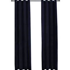 Décorations-vidaXL Rideaux occultants avec anneaux 2 pcs Velours 140x175 cm Noir