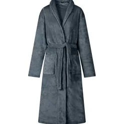 Vêtements & Accessoires-vidaXL Robe de bain sans capuche s Flanelle Bleu marine