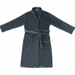 Vêtements & Accessoires-vidaXL Robe de bain sans capuche s Flanelle Bleu marine