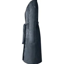 Vêtements & Accessoires-vidaXL Robe de bain sans capuche s Flanelle Bleu marine