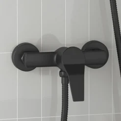 Plomberie-vidaXL Robinet de Douche Mixer G 1 / 2 pouces Laiton Noir