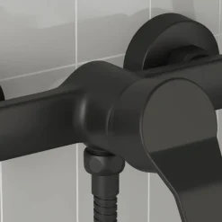 Plomberie-vidaXL Robinet de Douche Mixer G 1 / 2 pouces Laiton Noir