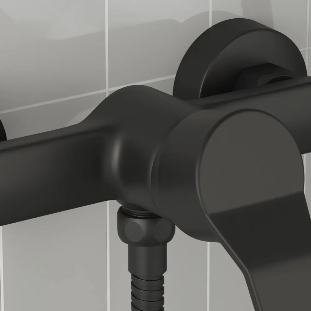 Plomberie-vidaXL Robinet de Douche Mixer G 1 / 2 pouces Laiton Noir