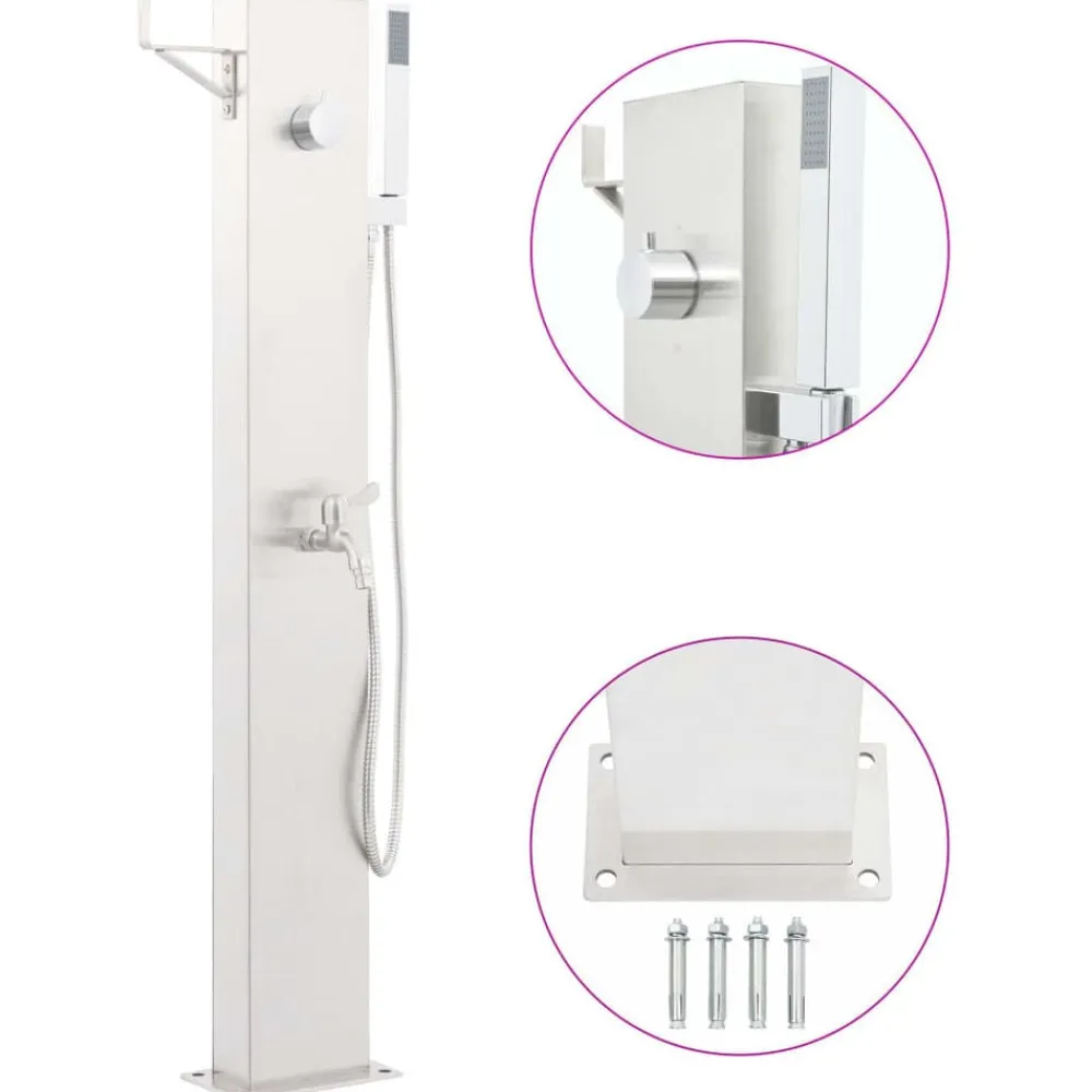 Piscine & Spa-vidaXL Robinet de douche de jardin 110 cm Acier inoxydable