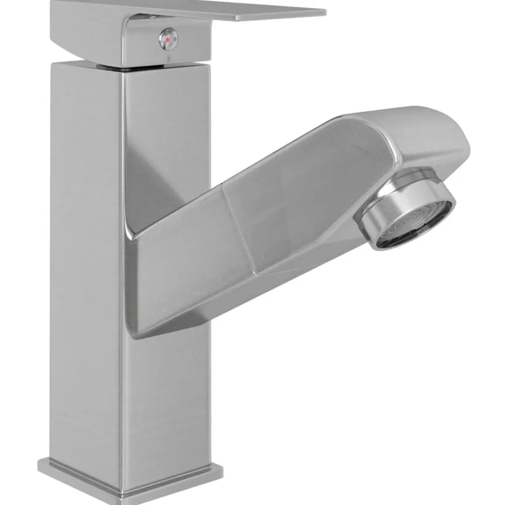 Plomberie-vidaXL Robinet de lavabo rétractable de bain é 157x172 mm Argent