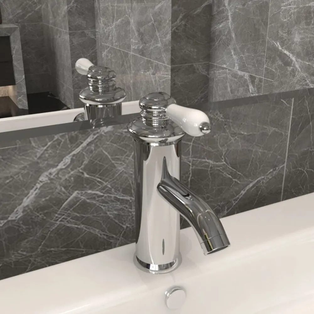 Plomberie-vidaXL Robinet de lavabo de salle de bain 130x180 mm finition chromée