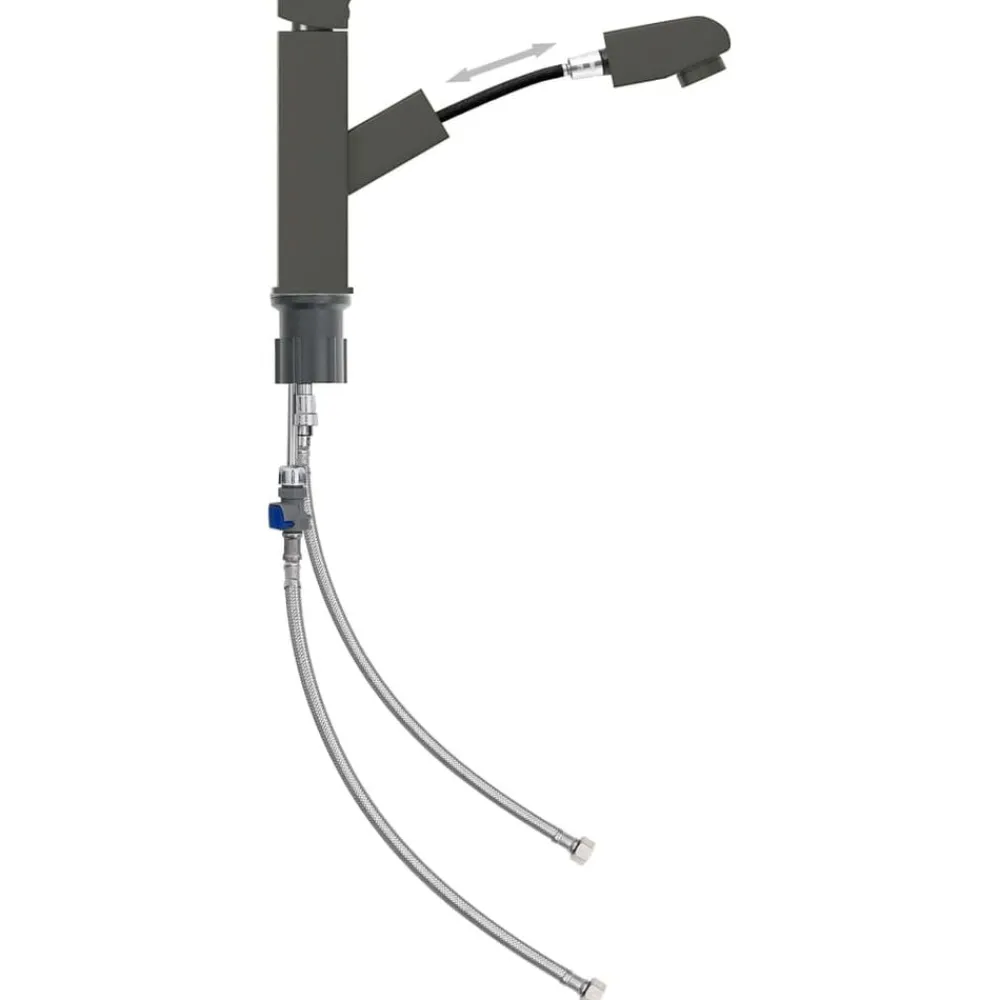Plomberie-vidaXL Robinet de lavabo rétractable Finition e 157x172 mm Gris