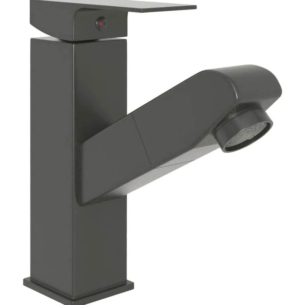 Plomberie-vidaXL Robinet de lavabo rétractable Finition e 157x172 mm Gris