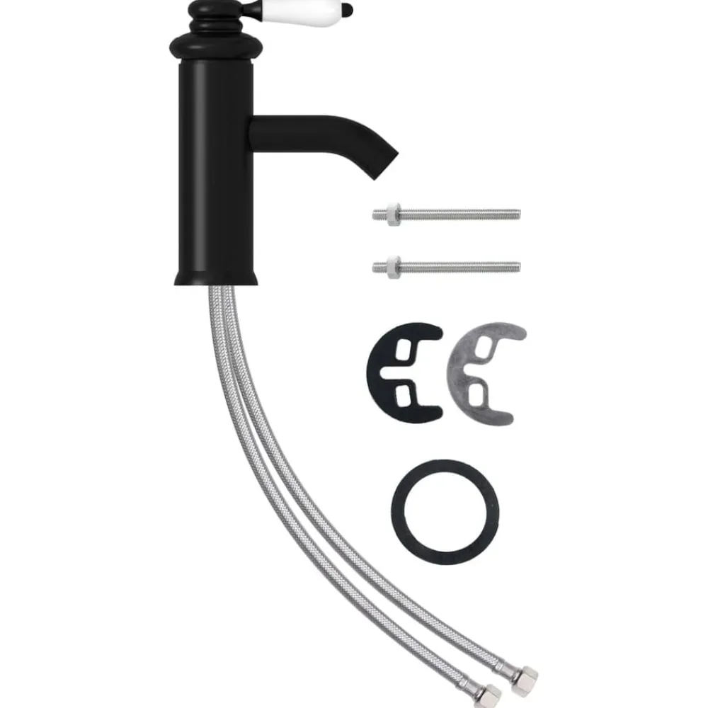 Plomberie-vidaXL Robinet de lavabo de salle de bain 130x180 mm Noir