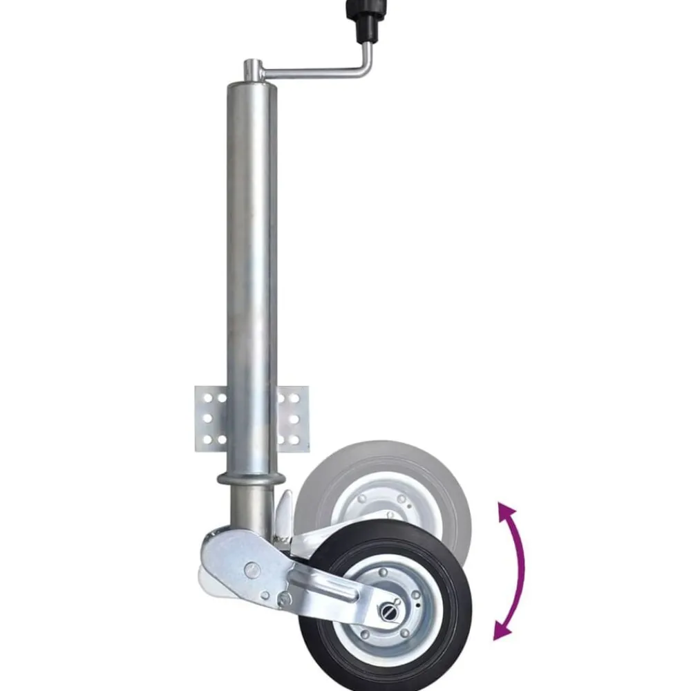 Pièces Détachées Pour Véhicules-vidaXL Roue cric de remorque 60 mm 2 tubes de support 2 pinces fendues