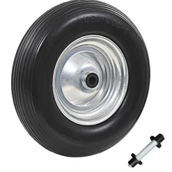 vidaXL Roue de brouette avec axe PU solide 4.00-8 390 mm