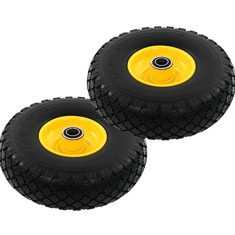 Manutention De Matériaux-vidaXL Roue de diable 2 pcs PU solide 3.00-4