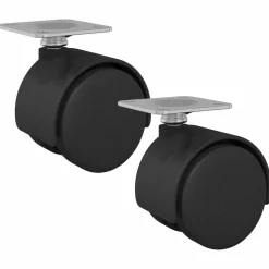 vidaXL Roue pivotante 2 pcs Noir 39,5 x 39,5 x 37,8 mm Fer et PP