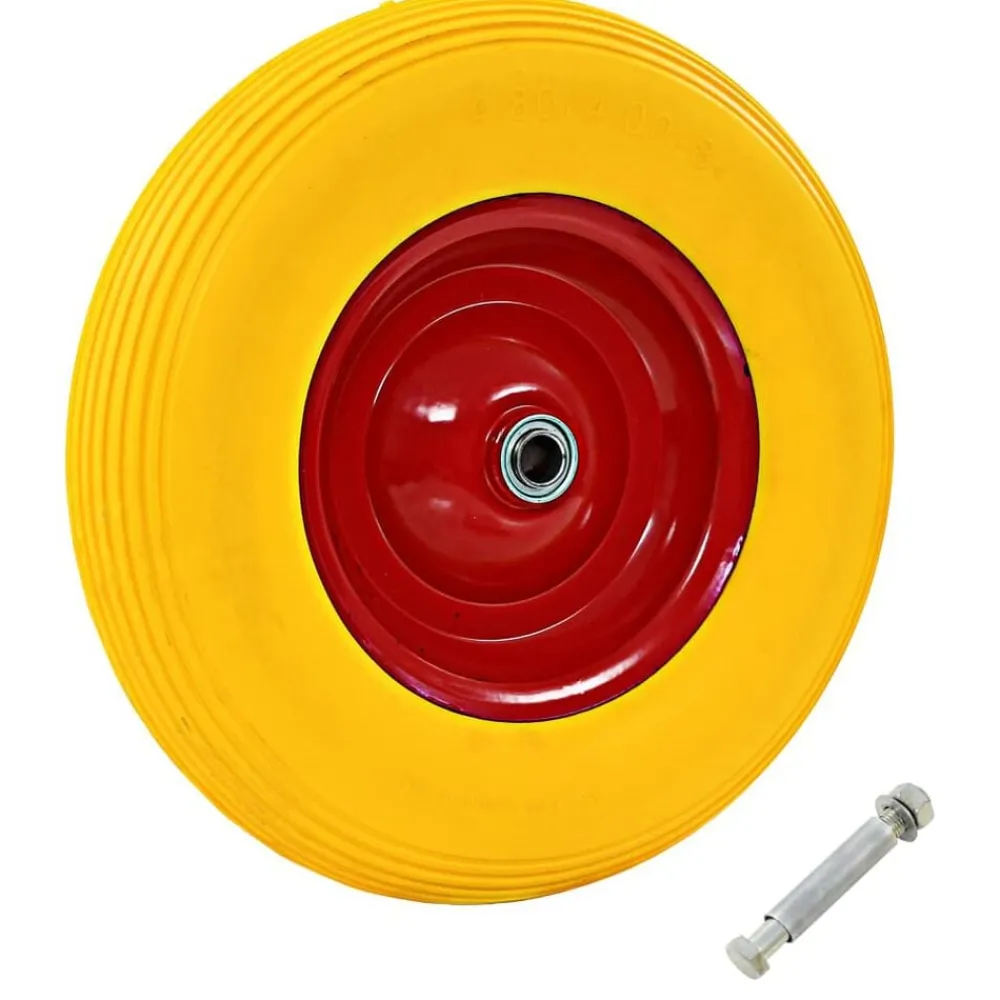 vidaXL Roue pour brouette avec axe PU solide 4.00-8 390 mm