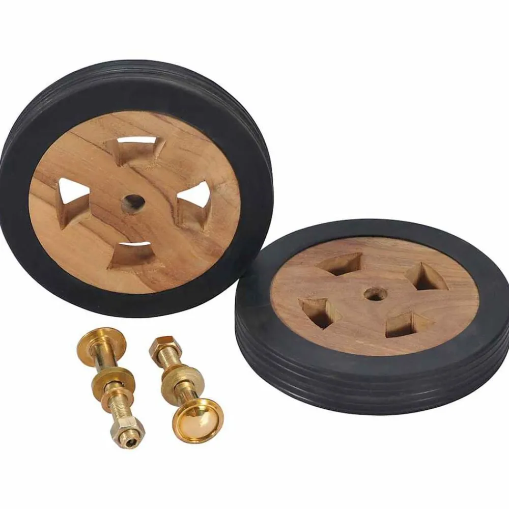 Accessoires Pour Meubles D'Extérieur-vidaXL Roues de rechange pour transat 2 pcs Bois de teck solide