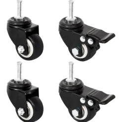 vidaXL Roues pour jardinière 4 pcs noir 8x3,5x8 cm fer