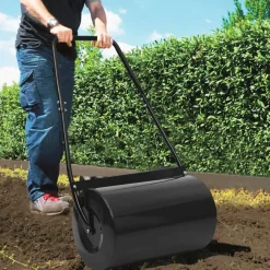 Pelouses & Jardins-vidaXL Rouleau à gazon 63 cm 50 L Noir