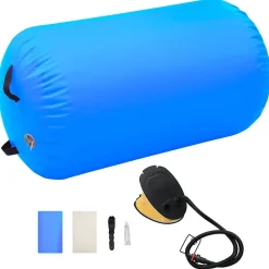 Entraînement & Fitness-vidaXL Rouleau gonflable de gymnastique avec pompe 100x60 cm PVC Bleu