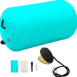 Entraînement & Fitness-vidaXL Rouleau gonflable de gymnastique avec pompe 100x60 cm PVC Vert