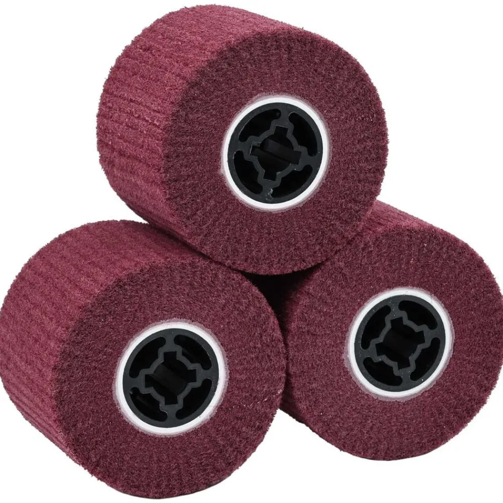 vidaXL Rouleaux de ponçage 3 pcs Rouge 12 x 12 x 10 cm