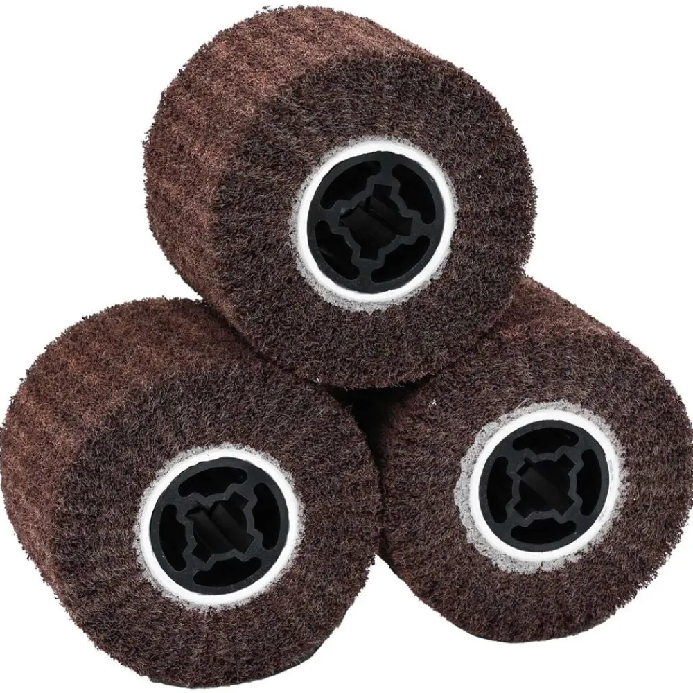vidaXL Rouleaux de ponçage 3 pcs Marron 12 x 12 x 10 cm