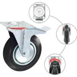 Manutention De Matériaux-vidaXL Roulettes 4 pcs 200 mm