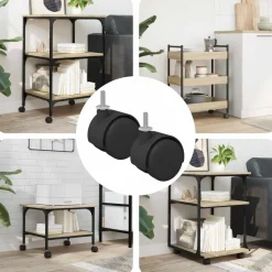 vidaXL Roulettes 2 pcs Noir 40,1 x 37,8 mm PP et Fer
