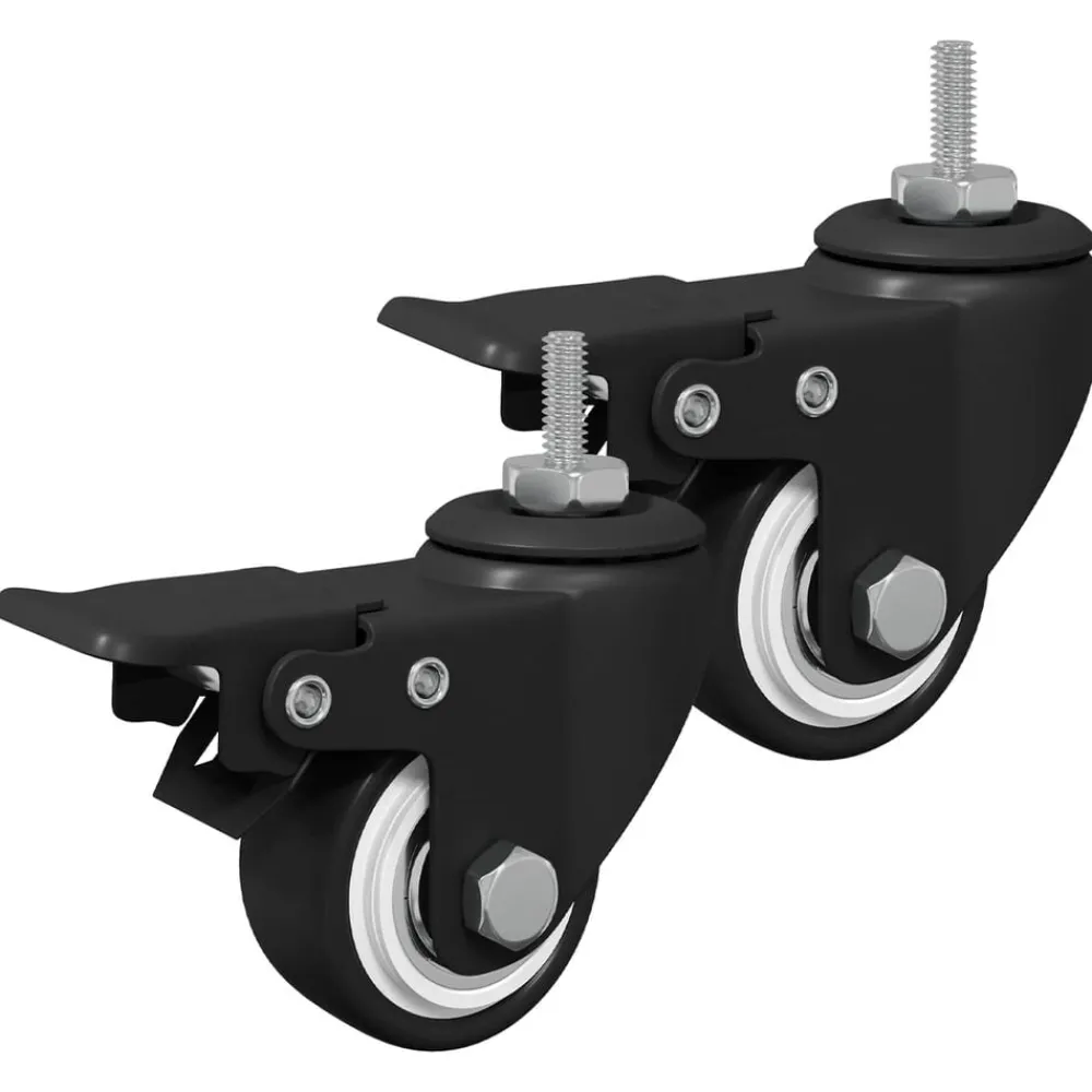 vidaXL Roulettes 2 pcs Noir M6 x 37 mm Fer et nylon