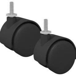 Accessoires De Quincaillerie-vidaXL Roulettes 2 pcs Noir et argent 40,1 x 40,1 x 37,8 mm Fer et PP